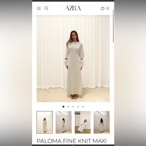 Azra the label New Paloma Fine knit maxi dress, white, size large, never worn